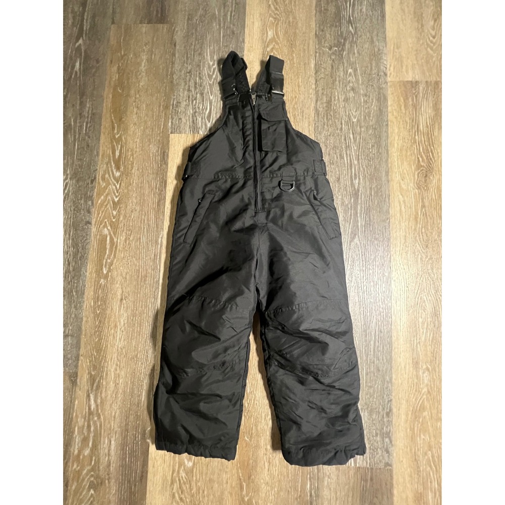 Arctic Quest Snow Bib Overalls Kids 4T Black‎ Excellent Insulated Winter Pants